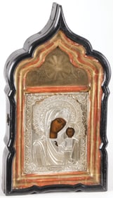 RUSSIAN ICON OF THE KAZANSKAYA, MSTERA, C.1910