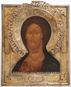 VERY FINE RUSSIAN ICON OF CHRIST, MOSCOW, 1842