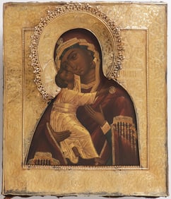 RUSSIAN ICON OF THE VLADIMIRSKAYA, MOSCOW, 1865