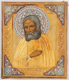 FINE RUSSIAN ICON OF ST. SERAPHIM OF SAROV