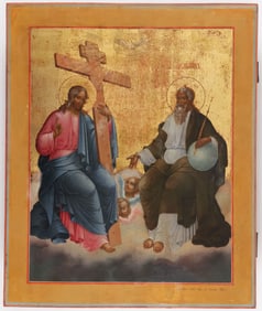 A FINE LARGE RUSSIAN ICON OF THE TRINITY, 1853