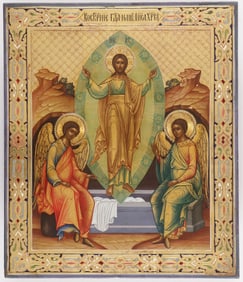 FINE RUSSIAN ICON OF THE RESURRECTION, C. 1890