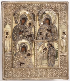A FINE RUSSIAN ICON IN FOUR PARTS, MOSCOW, 1864