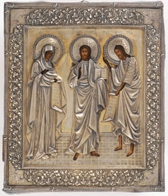 A RUSSIAN ICON OF THE DEISIS, MOSCOW, 1895