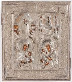 FINE RUSSIAN ICON IN FOUR PARTS, 19TH C