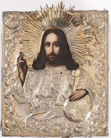 A RUSSIAN ICON OF CHRIST, ST. PETERSBURG,1845