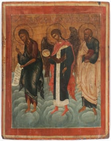 LARGE RUSSIAN ICON DEISIS WING, 18TH C