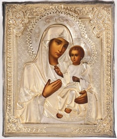 A RUSSIAN SILVER GILT ICON, MOSCOW, C. 1900