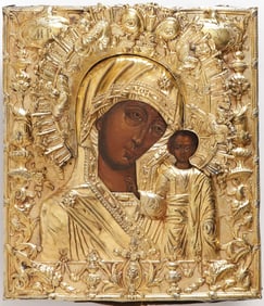 IMPRESSIVE RUSSIAN ICON, KAZANSKAYA, 18TH C