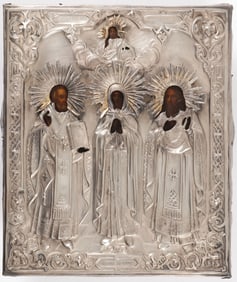 RUSSIAN ICON OF SELECTED SAINTS, MOSCOW, C. 1870