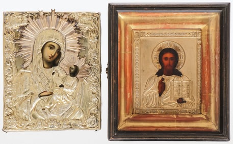 RUSSIAN SILVER-GILT ICON DATED 1855