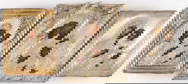 THREE RUSSIAN ICONS, 19TH C