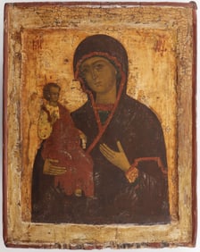 RUSSIAN ICON JERUSALEM MOTHER OF GOD, 17TH C