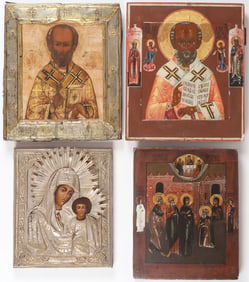 GROUP OF FOUR RUSSIAN ICONS