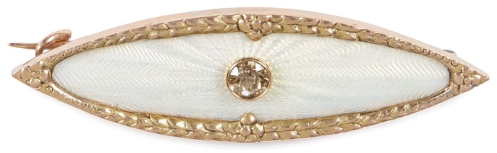RUSSIAN GOLD, DIAMOND & ENAMEL BROOCH