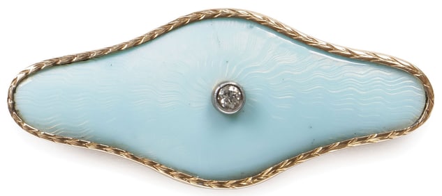 RUSSIAN GOLD, ENAMEL & DIAMOND BROOCH, C. 1908