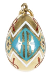 FABERGÉ GOLD, DIAMOND & ENAMEL PENDANT EGG