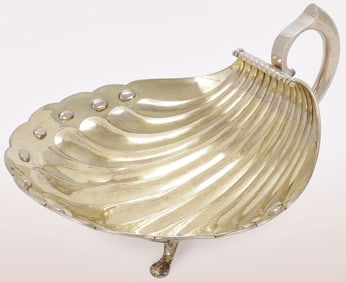 LARGE UNIQUE RUSSIAN SILVER FOOTED TRAY, 1874