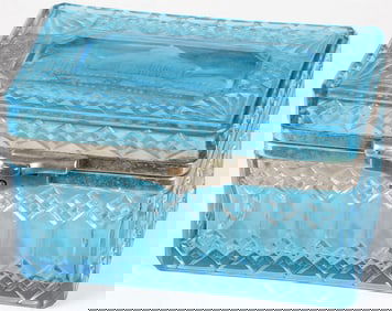 SCARCE RUSSIAN CUT GLASS CASKET, C. 1900