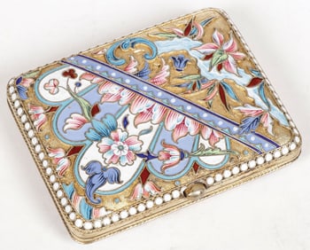 RUSSIAN SILVER & ENAMEL CIGARETTE CASE