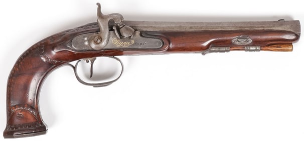A RARE RUSSIAN PERCUSSION DUELING PISTOL, TULA