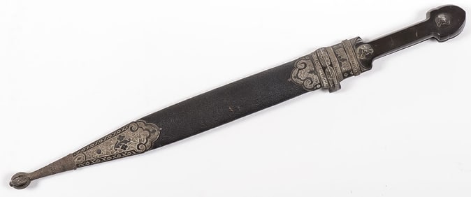 CAUCASIAN SILVER AND NIELLO KINDJAL, 19TH C