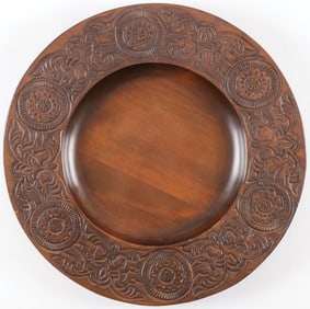 RUSSIAN KUSTAR WOODEN TRAY, C. 1890