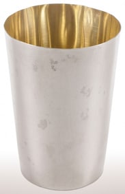 A FABERGÉ SILVER BEAKER, 1896