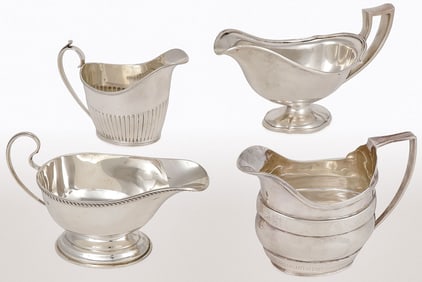 STERLING SILVER GRAVY BOATS & CREAMERS