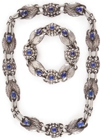 GEORG JENSEN SILVER & LAPIS NECKLACE SET