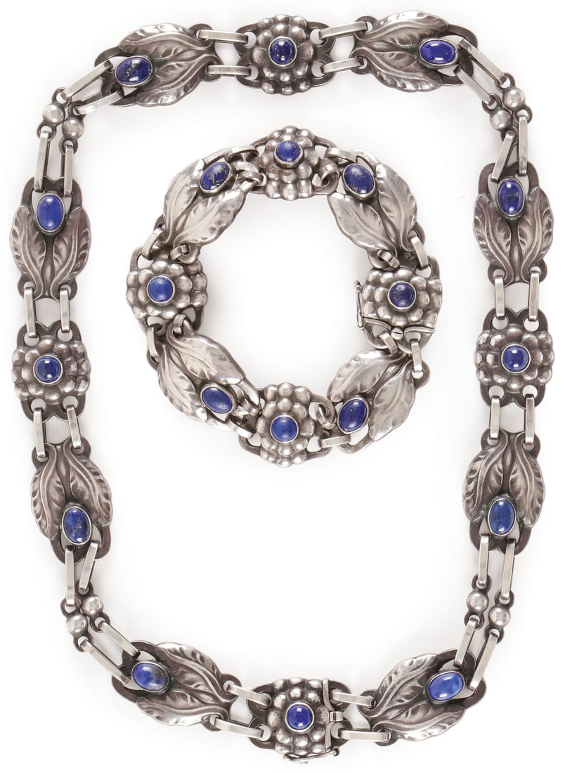 GEORG JENSEN SILVER & LAPIS NECKLACE SET (1 of 4)