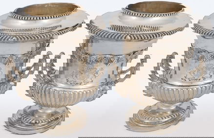 A PAIR OF OLD SHEFFIELD PLATE WINE COOLERS