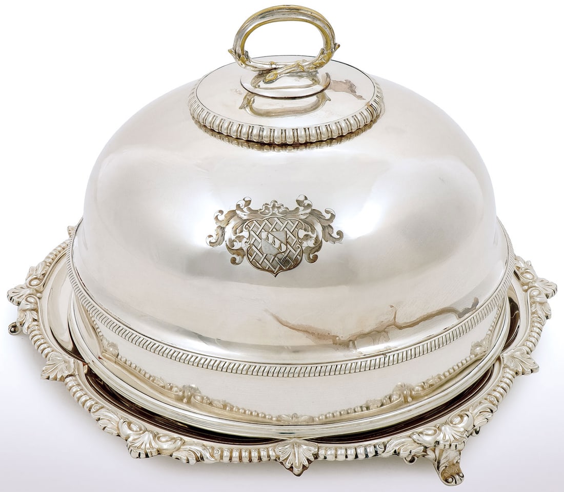 OLD SHEFFIELD SILVER PLATED MEAT DOME (1 of 4)