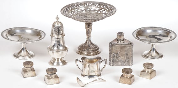 MIXED VINTAGE SILVER GROUP, C. 1890-1940