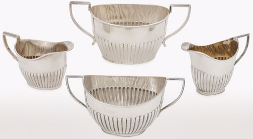 ENGLISH STERLING SILVER CREAMERS & SUGARS