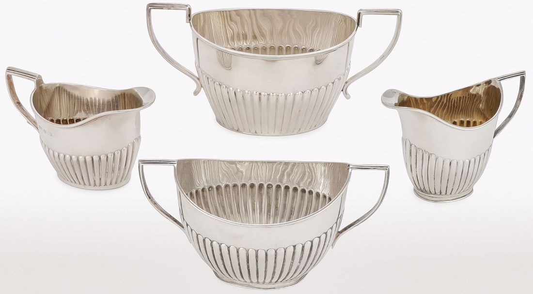 ENGLISH STERLING SILVER CREAMERS & SUGARS (1 of 9)