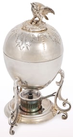 SILVER PLATED EGG-FORM EGG CODDLER/WARMER 19TH C