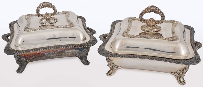 PR GEORGIAN PLATED VEGETABLE SERVING DISHES