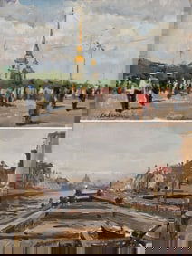 A PAIR OF SIGNED RUSSIAN OIL PAINTINGS