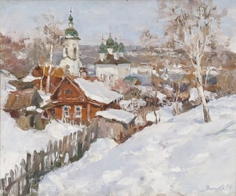 LOVELY SIGNED RUSSIAN OIL PAINTING