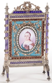 RUSSIAN STYLE SILVER, GOLD & ENAMEL FRAME