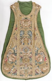 AN EXQUISITE EMBROIDERED CHASUBLE, C. 1725