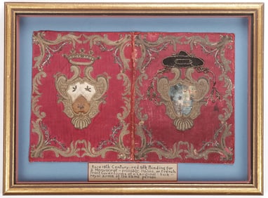 FINELY EMBROIDERED FOLIO BINDER, 18TH C