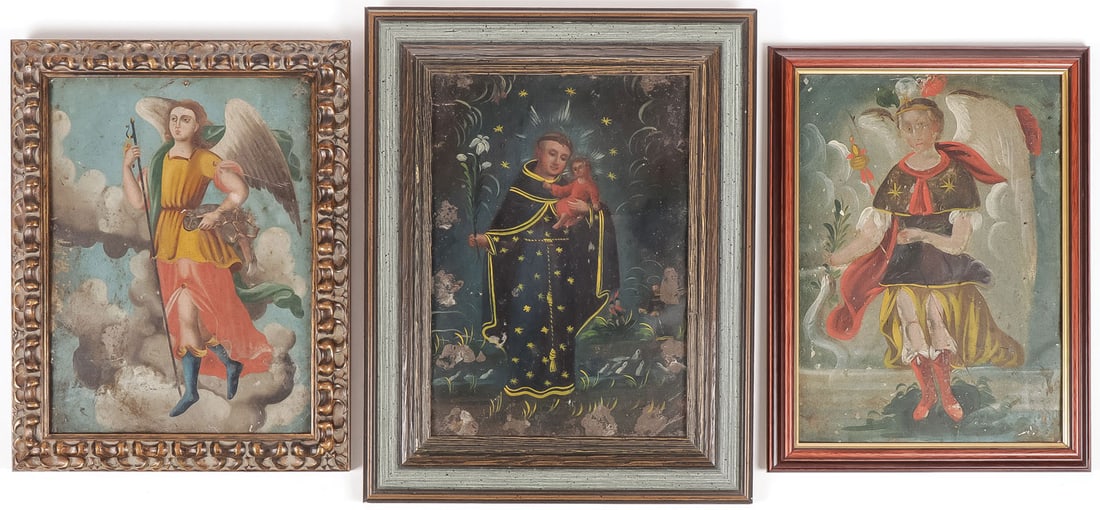 THREE MEXICAN FOLK RETABLOS, 19TH C (1 of 4)