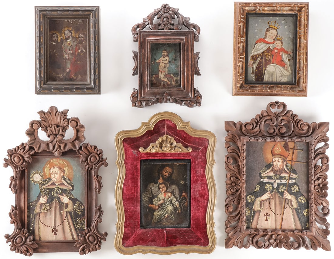 6 MEXICAN OR SPANISH COLONIAL DEVOTIONAL PAINTING (1 of 7)