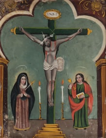 MEXICAN FOLK RETABLO, 19TH C