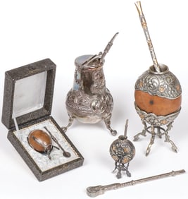 FOUR LATIN AMERICAN MATE CUPS