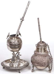 SPANISH COLONIAL SILVER MATE CUPS