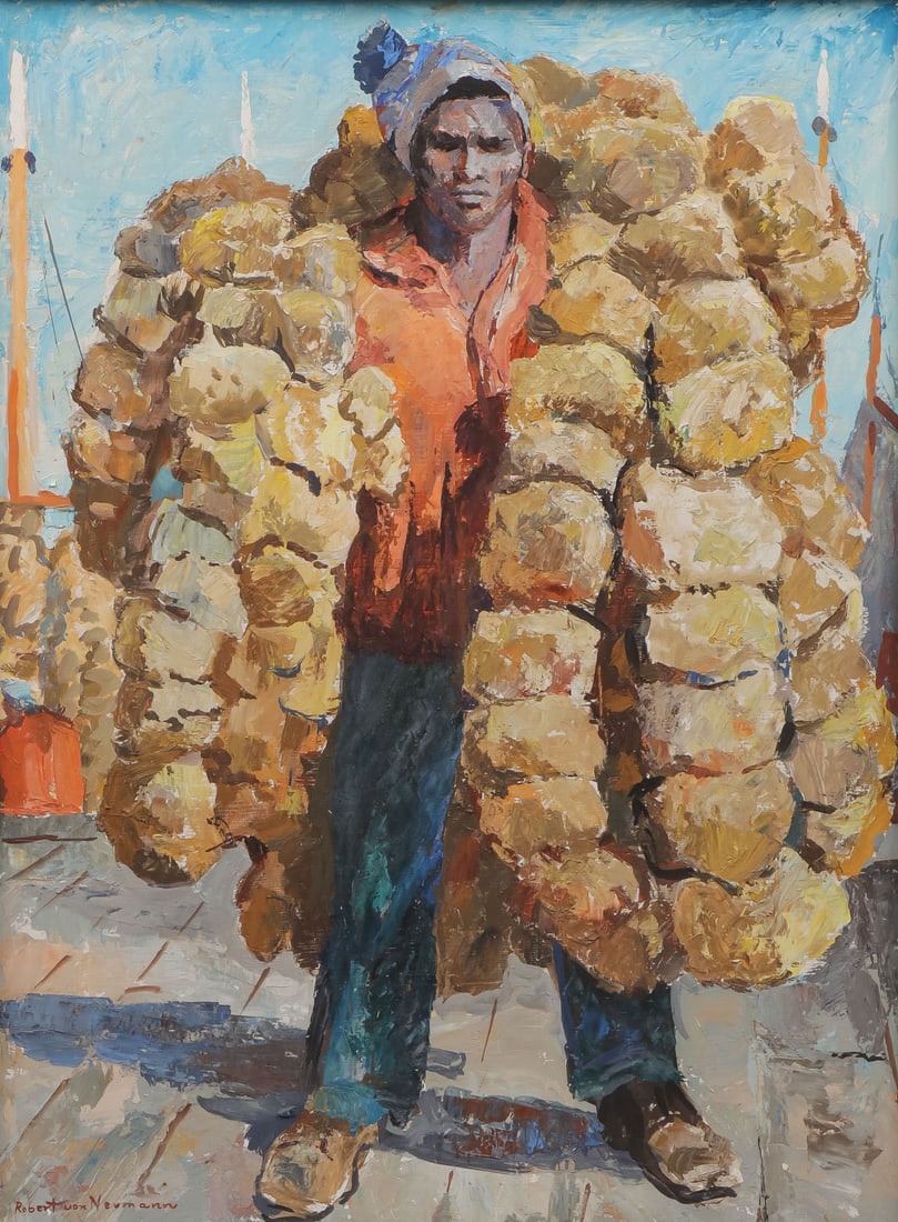 GREAT SIGNED ORIGINAL NEUMANN PAINTING, C. 1960 (1 of 3)