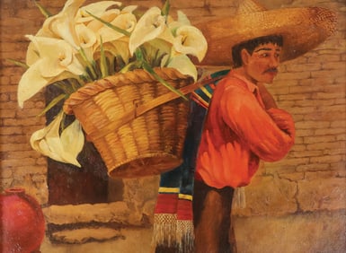 SIGNED MEXICAN SCENE PAINTING
